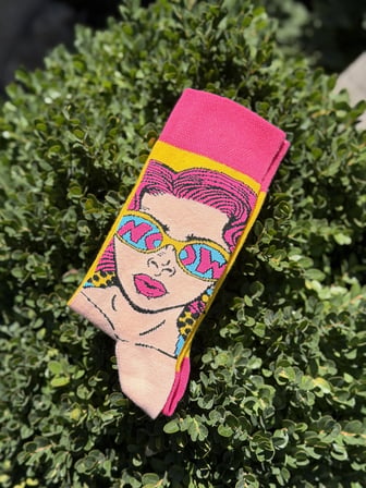 Unisex Sağlı Sollu Pop Art Sakız Balonlu Kız Desenli Soket Çorap