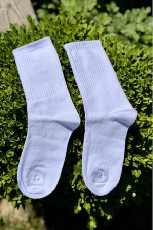 Unisex Beyaz Düz Renk Tenis Spor Çorabı