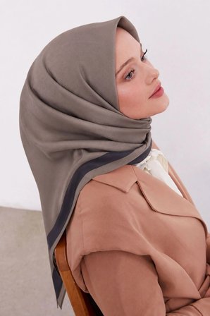 Lesscarves Çift Taraflı Düz Pamuk İpek Eşarp LS2200