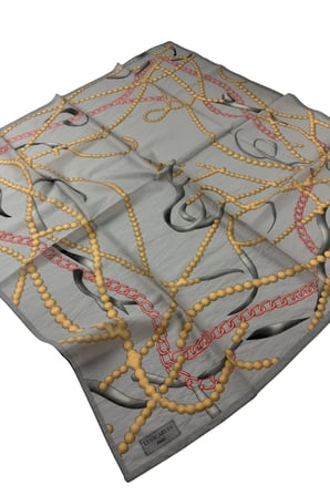 Lesscarves LS2208 Desenli Pamuk İpek Eşarp 90x90 cm