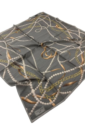 Lesscarves LS2208 Desenli Pamuk İpek Eşarp 90x90 cm