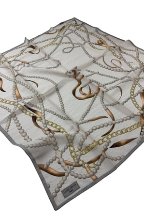 Lesscarves LS2208 Desenli Pamuk İpek Eşarp 90x90 cm