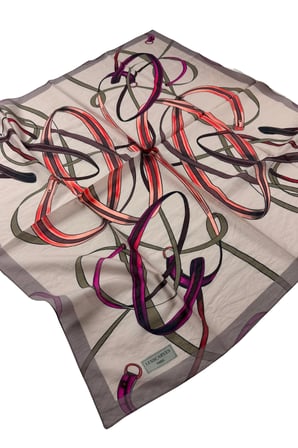 Lesscarves LS2209 Desenli Pamuk İpek Eşarp 90x90 cm