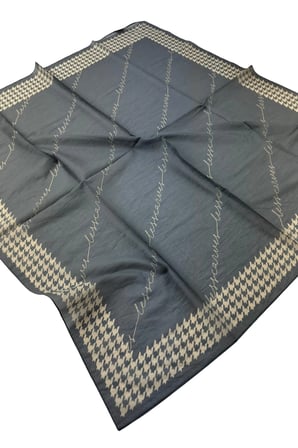 Lesscarves LS2210 Desenli Pamuk İpek Eşarp 90x90 cm