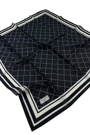 Lesscarves LS2211 Desenli Pamuk İpek Eşarp 90x90 cm