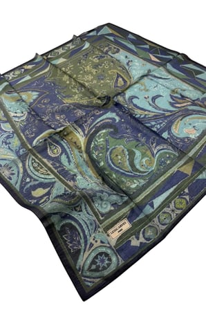 Lesscarves Desenli Pamuk İpek Eşarp 90x90 LS2212