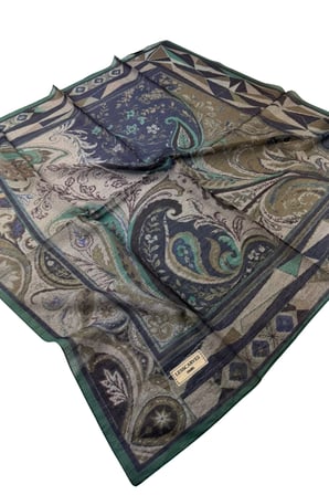 Lesscarves Desenli Pamuk İpek Eşarp 90x90 LS2212