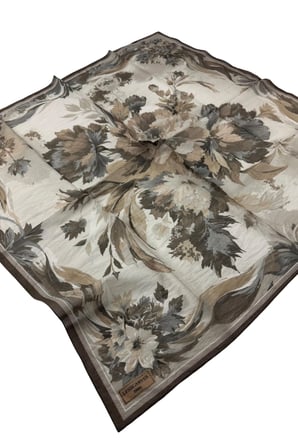 Lesscarves Desenli Pamuk İpek Eşarp 90x90 LS2213