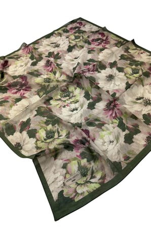 Lesscarves Çiçek Desenli Pamuk İpek Eşarp LS2214