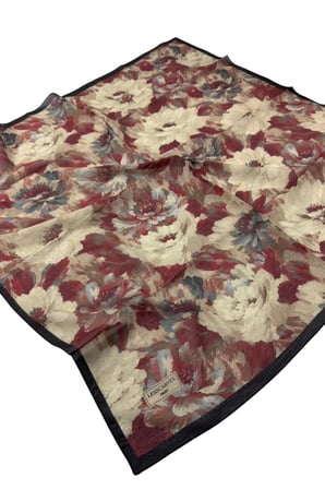 Lesscarves Çiçek Desenli Pamuk İpek Eşarp LS2214