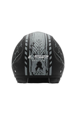 LS2 AIRFLOW SNAKE MAT SIYAH-TITANIUM YARIM KASK