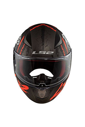 LS2 RAPID RAVEN MAT SIYAH-BEYAZ-KIRMIZI KASK