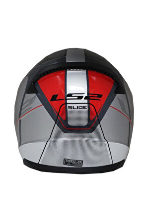LS2 RAPID SLIDE BEYAZ-SIYAH-KIRMIZI KAPALI KASK