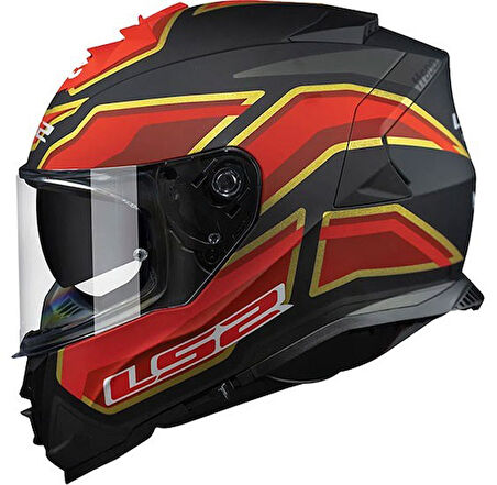 LS2 STORM FOGGY MAT SIYAH-KIRMIZI KASK