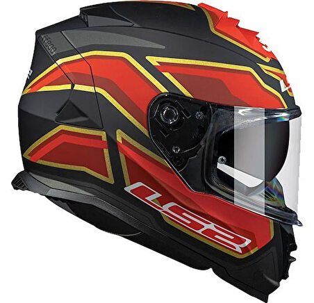 LS2 STORM FOGGY MAT SIYAH-KIRMIZI KASK