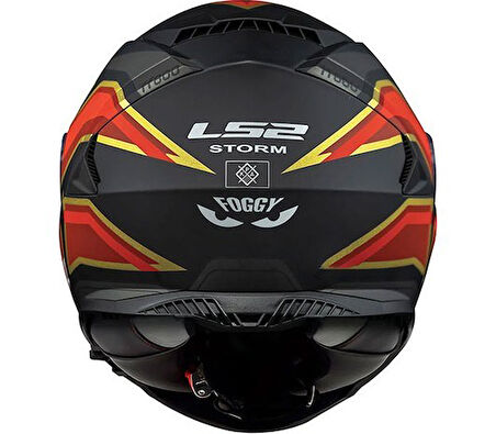 LS2 STORM FOGGY MAT SIYAH-KIRMIZI KASK