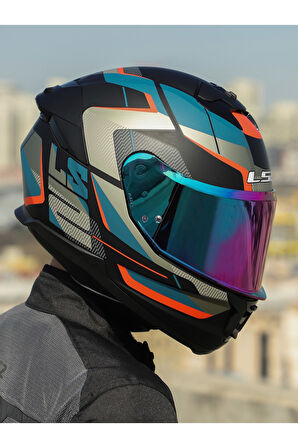 LS2 STREAM 2 ROAD MAT SIYAH-GRI-MAVI-KIRMIZI KASK