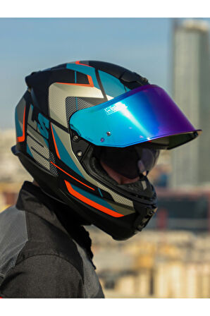 LS2 STREAM 2 ROAD MAT SIYAH-GRI-MAVI-KIRMIZI KASK