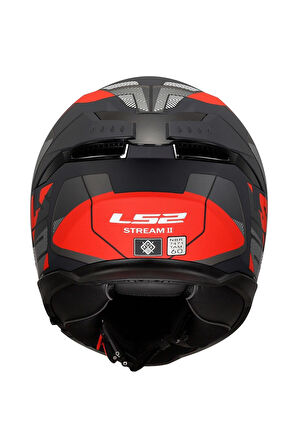 LS2 STREAM 2 ROAD MAT SIYAH-TITANIUM-KIRMIZI KASK