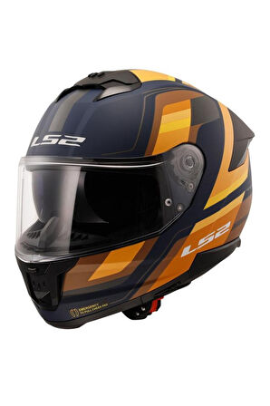 LS2 STREAM 2 VINTAGE KAPALI KASK MAT NAVY MAVI - TURUNCU - KAHVERENGI