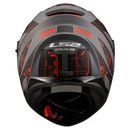 LS2 STREAM EVO TECT MAT GRI KIRMIZI KAPALI KASK