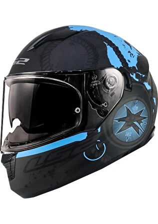LS2 STREAM  EVO VİATOR MAT SİYAH MAVI KASK