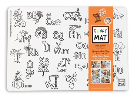 Funny Mat Alfaba & Sayılar 25X35Cm 2'Li Paket Beyaz Seri