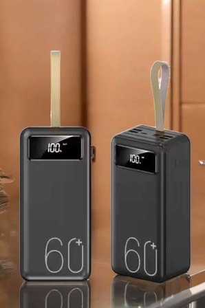 Powerbank 60.000 Mah Hızlı Şarj 4 Çıkışlı Uzun Şarj Süreli Dijital Göstergeli - Lisinya