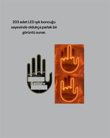 Aracınız İçin Eğlenceli ve Güvenli İletişim: LED Jest Lambası, Uzaktan Kumandalı, Kolay Montaj - Lis