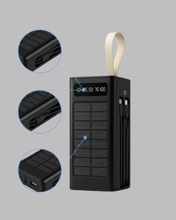 Kamp ve Outdoor Kullanıma Uygun Güneş Panelli Powerbank Yeni Nesil - Lisinya