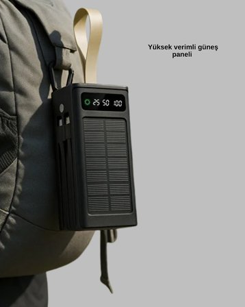 Taşınabilir Güneş Panelli Powerbank Çoklu Cihaz Şarj Destekli Yeni Nesil - Lisinya