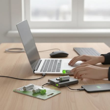 Usb ile Şarj Olabilen 2 li 1450 mah Lityum Kalın Şarjlı Kalem Pil ( Lisinya )