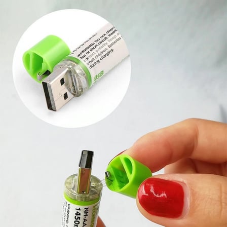 Usb ile Şarj Olabilen 2 li 1450 mah Lityum Kalın Şarjlı Kalem Pil ( Lisinya )