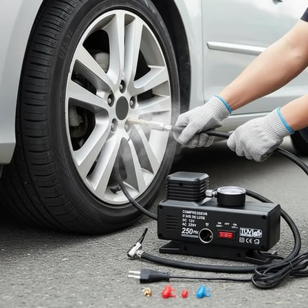 250 PSI Oto Hava Kompresörü - 220V ve 12V Uyumlu Yol Yardım Lastik Şişirme Pompası ( Lisinya )