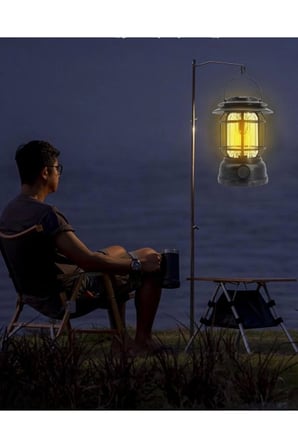 USB Şarjlı LED Kamp Lambası - Bluetooth Müzik Çalar, El Feneri ve Cep Telefonu Şarj Cihazı ( Lisinya