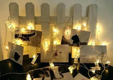 10'lu Led Işıklı Fotoğraf Mandalları ( Lisinya )