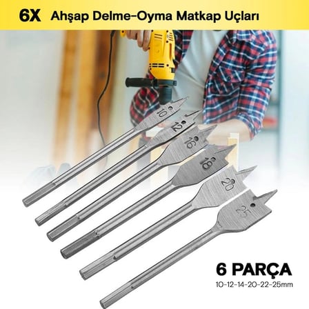 Yaprak Matkap Ucu Seti 6 Adet ( Lisinya )
