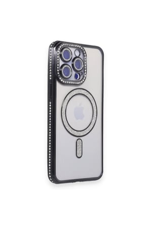 İphone 15 Pro Kılıf Joke Simli Magneticsafe Kılıf Renk: Siyah - Lisinya