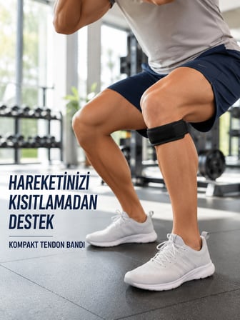 Diz Tendon Bandı Ayarlanabilir Cırtlı Sporcu Destek Bandı Siyah - Lisinya