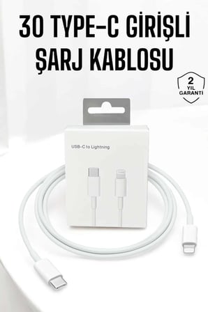Iphone Uyumlu İOS Uyumlu Lightning Hızlı Şarj Tye C Lightning Şarj Kablosu - Lisinya