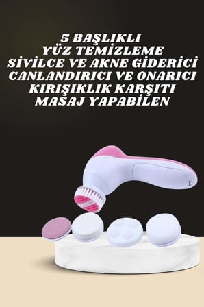 İkili Cilt Bakım Seti 5 Başlıklı Yüz Temizleme ve Masaj Aleti Canlandırıcı ve Onarıcı - Lisinya