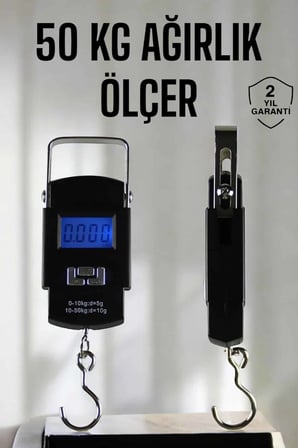 Ağırlık Ölçer 50 Kg El Terazisi El Kantarı Pilli Led Ekran - Lisinya