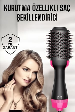 1200 Watt Gücünde, Negatif İyon Teknolojili, 3 Isı Kademeli Fön Tarağı - Lisinya