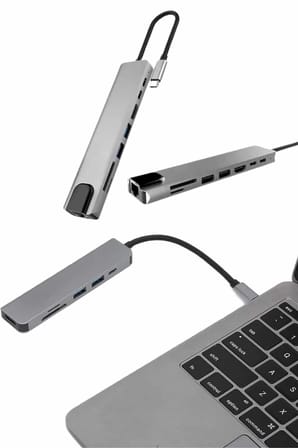 Çevirici Dönüştürücü Adaptör Macbook 3 In 1 Type-C To Hdmı USB 3.0 - Lisinya