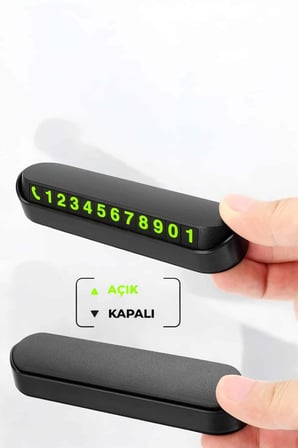 Araç İçi Numaratör Numaralık Torpido Üstü Açılır Kapanır Telefon Numarası Bırakma - Lisinya
