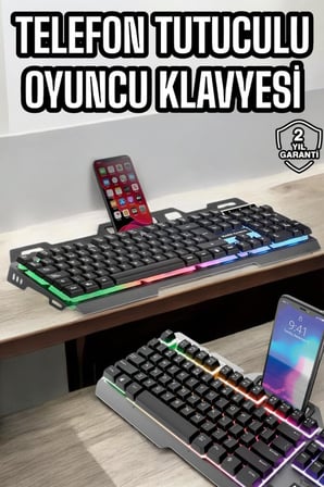 Oyuncu Klavyesi Q Klavye RGB Işıklı Mouse Hediyeli - Lisinya