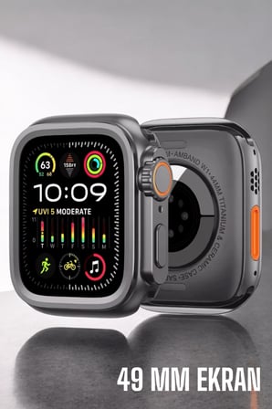45 MM Gri Kasa Ultra Akıllı Saat Sesli Görüşme, Sağlık Takibi, Suya Dayanıklı - Lisinya