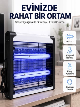 ev, ofis ve i̇ş yerleri i̇çin sessiz uv led sinek yakalama cihazı - lisinya