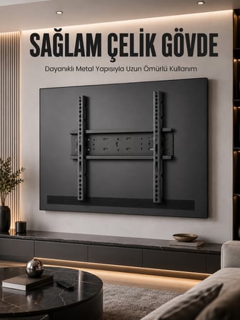 Büyük Ekran TV Duvar Askısı 50-95 İnç Dayanıklı Sabit Askı Aparatı Kolay Kurulum - Lisinya