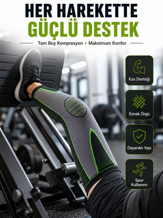 Diz Destekliği Fitness, Koşu ve Antrenman İçin Kompresyon Dizlik - Lisinya
